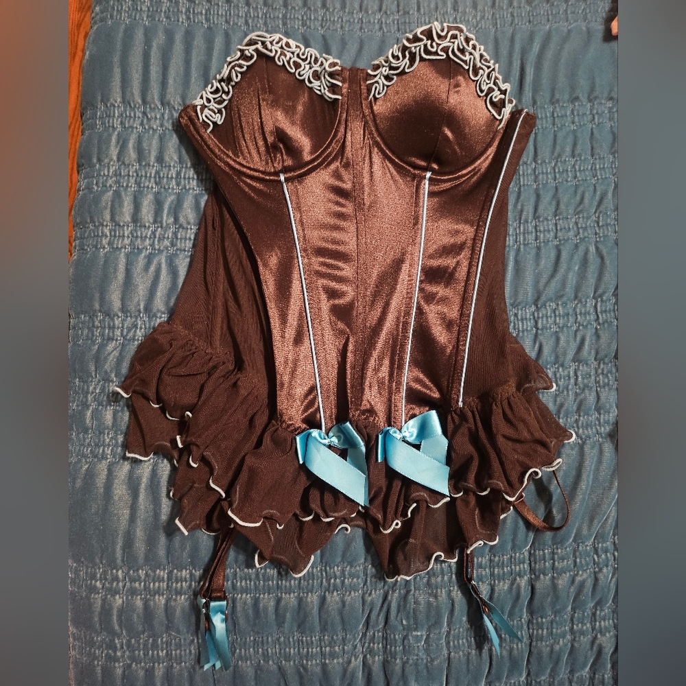 Black Corset with Blue Accents